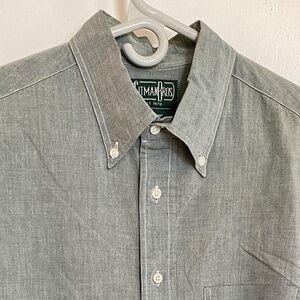 Gitman Bros Vintage - button down shirt, gray-green chambray, Large